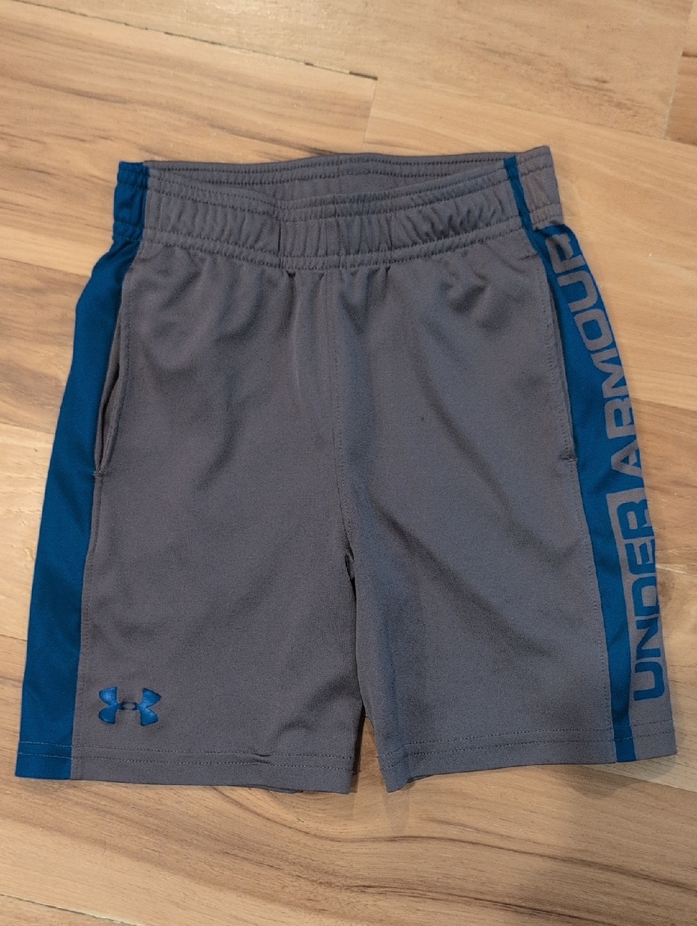 Under Armour Gray Shorts with Blue Side Panels